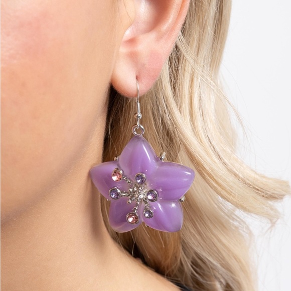 Purple Star Earrings - Picture 2 of 2